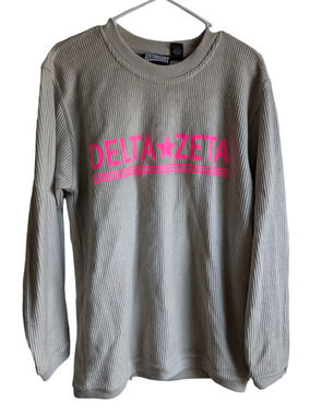 Pennant Sportswear Womens Delta Zeta College Sorority Long Sleeve Ribbed Tee Sm